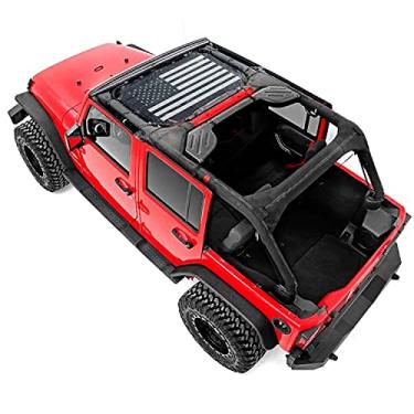 Imagem de Protetor solar de malha Savadicar para Jeep Wrangler JK JKU 2/4 portas, fornece proteção UV, poliéster durável, preto