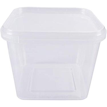 Imagem de Pote Descartável, Prafesta, 500 ml, Quadrado, Com Tampa, Pacote com 20