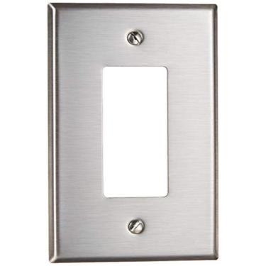 Imagem de Leviton Placa de parede decorativa SO26 1-Gang Decora/GFCI, suporte para dispositivo, aço inoxidável