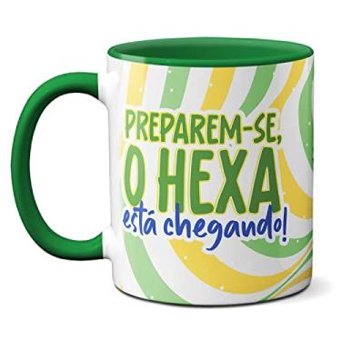 Imagem de Caneca Preparem-se O Hexa Está Chegando Brasil Mascote 2022 (Verde)