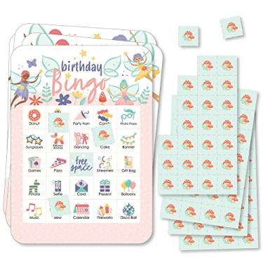 Imagem de Big Dot of Happiness Let's Be Fairies – Cartões e marcadores de bingo com foto – Jogo de bingo em forma de festa de aniversário – Conjunto de 18