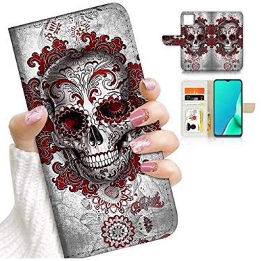 Imagem de para iPhone 13 Pro Max, capa de telefone carteira projetada com flip, A24240 Day of Dead Sugar Skull 24240
