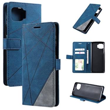 Imagem de Capa flip capa carteira para Motorola Moto G Plus 5G Case, PU Leather Flip Folio Case com porta-cartões [Capa interna TPU à prova de choque] Capa de telefone, capa protetora capa traseira de telefone (Cor: azul)