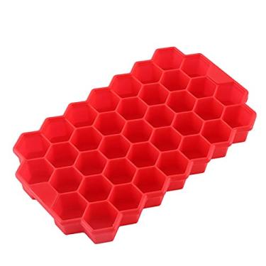 Imagem de Emoshayoga Molde de cubo de gelo silicone flexível pudim bandeja em forma de hexágono quadrado de chocolate molde de liberação fácil para cozinha ferramenta DIY
