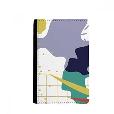 Imagem de Porta-passaporte com padrão de arte de plantas abstratas em treliça Notecase Burse capa carteira porta-cartão, Multicolor