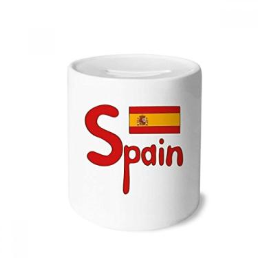 Imagem de DIYthinker Spain National Flag Red Pattern Money Box Saving Banks Ceramic Coin Case Kids Adults