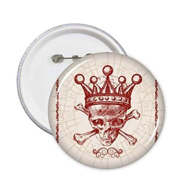 Imagem de Diamantes coroa vermelha esqueleto cartão pôquer padrão pinos crachá botão emblema acessório decoração 5 peças