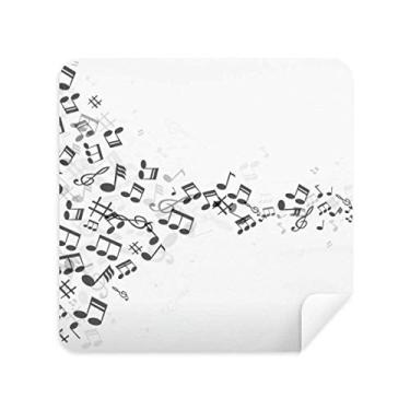 Imagem de DIYthinker Black Twisted Music Notes Branco Pano de Limpeza de Tela Tecido Camurça 2 Peças