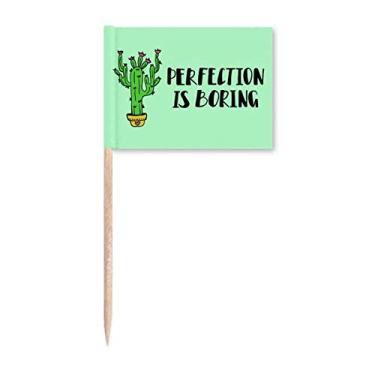 Imagem de Marcador de palito Perfection Is Boring Cactus para decoração de festa