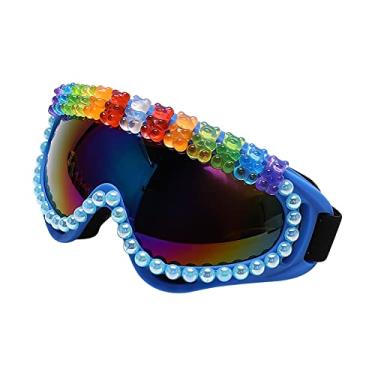 Imagem de Óculos de sol esportivos steampunk óculos femininos masculinos moda pérola óculos de sol ao ar livre óculos de ciclismo óculos de proteção uv400, 4, tamanho único