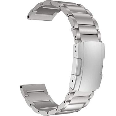 Imagem de MaKTech Pulseira de Titânio,Lightweight Arc Surface Link de uma peça 22mm Pulseira de Metal,para Samsungg Galaxy Watch 3 45mm/46mm,HuaWei Watch 4/3 & Ultimate/GT 4/3 46mm Pro (Prateado)