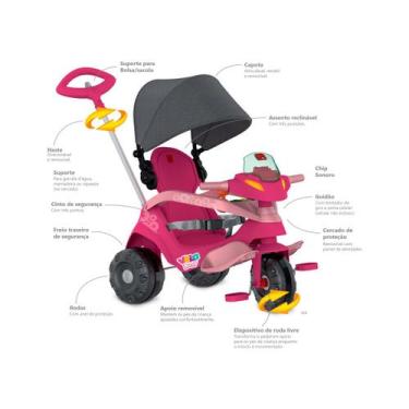 Triciclo Velobaby Passeio/Pedal Azul Bandeirante - 356