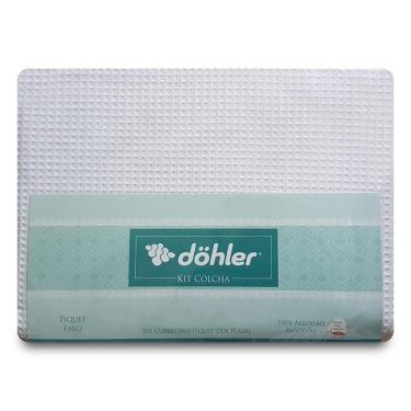 Imagem de Colcha Solteiro Dohler Piquet 2 Peças Branca