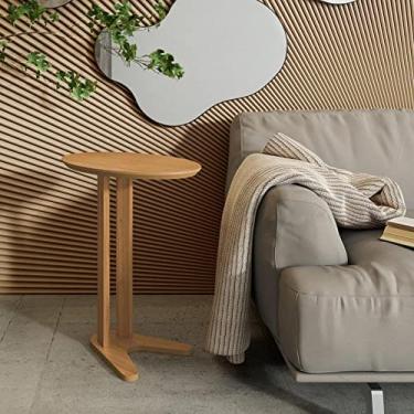 Imagem de Mesa Lateral Oval 60cm Dalla Costa Freijó Amadeirado