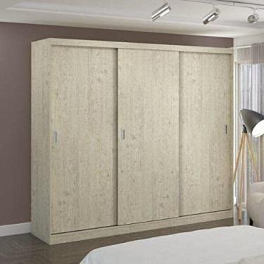 Imagem de Guarda Roupa Casal 3 Portas de Correr 2 Gavetas Mdf Mm7318 Espresso Móveis Marfim Areia