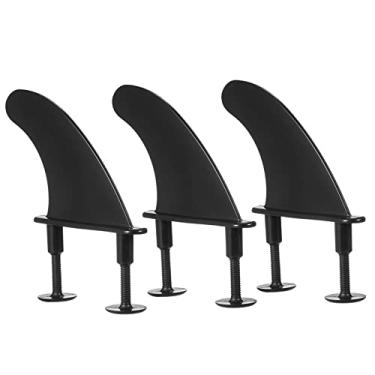 Imagem de Chusui 3 peças de barbatanas de prancha de surf macio com parafusos de 4,5 polegadas barbatanas de surf para prancha de surf macia longboard acessórios de surf