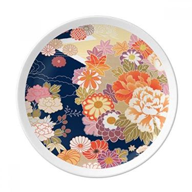 Imagem de Peony Maple Leaf Pattern Japan Plate Decorative Porcelain Salver Tableware Dinner Dish