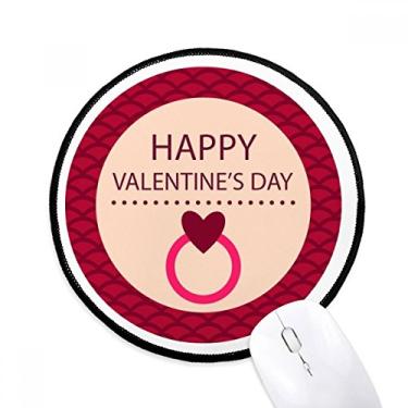 Imagem de Mouse pad redondo rosa Happy Valentine's Day para computador