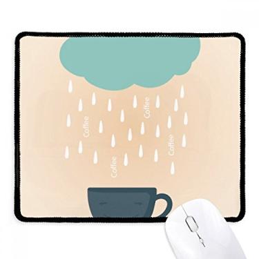Imagem de Rain Cloud Cup Smile Face Mousepad com borda costurada para jogos
