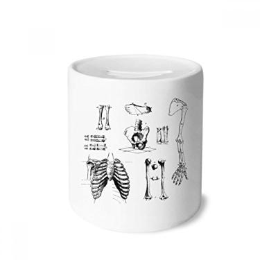 Imagem de DIYthinker Esqueleto humano sorteiro caixa de dinheiro caixa de cerâmica porta-moedas presente de cofrinho