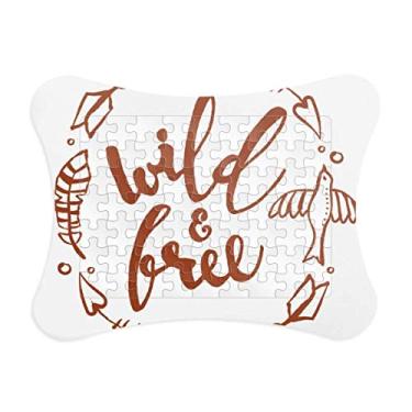 Imagem de Wild Be Free Citação de escrita à mão, moldura de quebra-cabeça de papel para casa