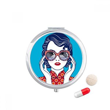 Imagem de Caixa de armazenamento de medicamentos com bolso para mulher azul da cultura chinesa