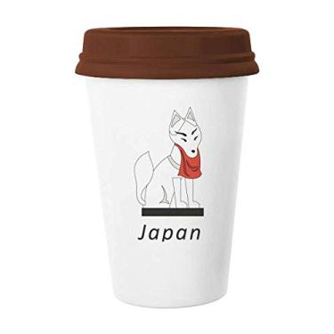 Imagem de Caneca de cerâmica japonesa famosa de raposa, caneca de café de vidro bebendo cerâmica
