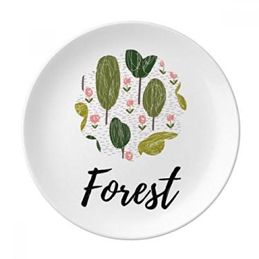 Imagem de Árvore abstrata com padrão de arte em porcelana decorativa Salver louças de jantar