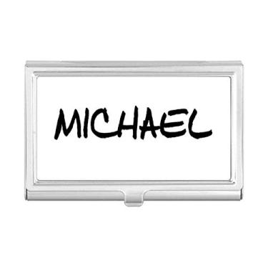 Imagem de Porta-cartões de visita Michael com caligrafia especial e nome inglês