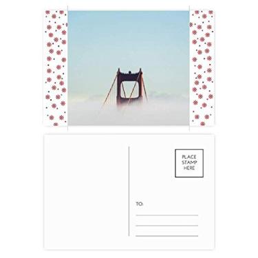 Imagem de Cartão postal Fog Golden Gate Bridge Bay Nuvem Natal Flor Celebração Cartão postal Blessing