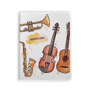Imagem de Caderno de capa macia com estampa de música para aquarela, capa de goma