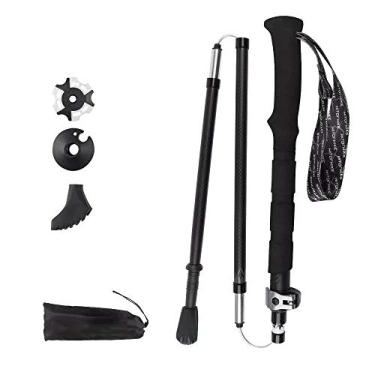 Imagem de C/H Bastões de caminhada para caminhadas, caminhada, fibra de carbono ultraleve, antichoque, fecho rápido, haste telescópica ajustável, trava de alumínio 7075, para homens e mulheres