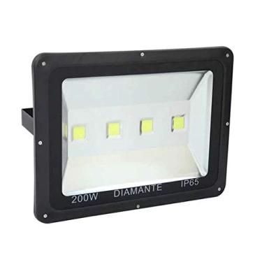 Imagem de Refletor Led 200w Luz Branca Bivolt Diamante Diamante Decor Bivoltv Preto