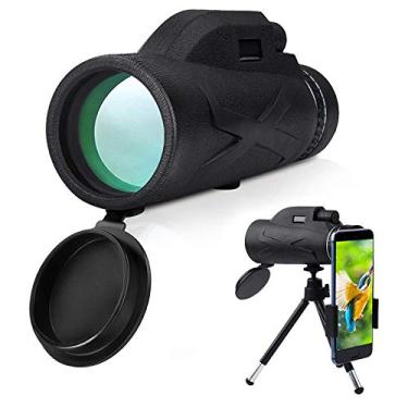 Imagem de Telescópio monocular de alta definição 80X100, BAK-4 FMC Prism à prova d'água FogProof à prova de choque para acampamento de viagens de observação de pássaros, com suporte para smartphone e tripé