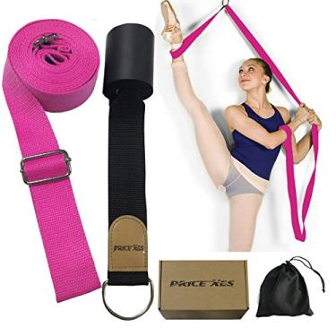 Imagem de (rosa) - Preco Xes Ajustavel Perna Alongar Ballet Stretch Band - Easy Instal on Door Flexibility Stretching Leg Strap Great Cheer Dance Gymnastics Trainer Stretching Equipment Taekwondo Training