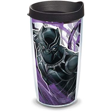 Imagem de Tervis Copo de viagem Marvel - Pantera Negra, feito nos EUA, com isolamento duplo, mantém as bebidas frias e quentes, 473 ml, clássico
