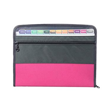 Imagem de SANGHAI Pasta de arquivo com múltiplas camadas A4 bolsa para documentos com zíper, pasta de documentos para documentos rosa