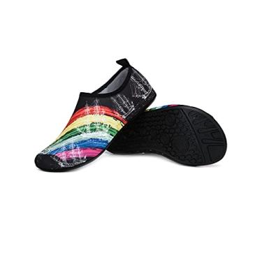 Imagem de Jueshanzj Sapatos de natação de verão com sola fina e sola descalço, pele aderente ao rio, sapatos de praia, K08, 10.5