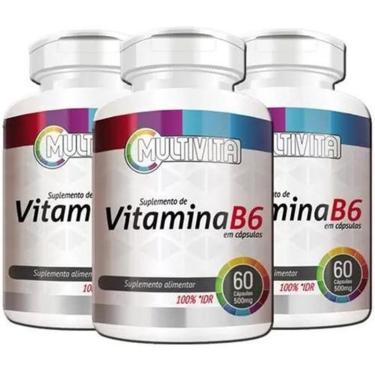 Imagem de 3x Vitamina B6 Piridoxina 1 Cápsula Ao Dia - Flora Nativa - Sem sabor-Unissex