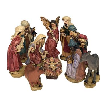 Imagem de Decoração De Natal Presépio Completo 11 Peças Em Resina