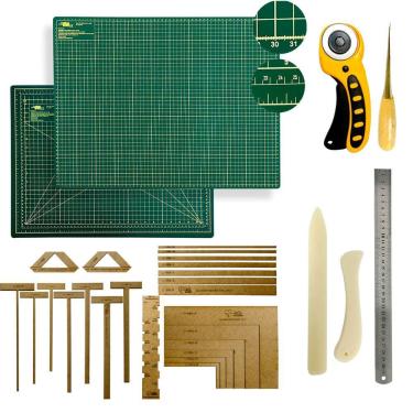 Imagem de Base de Corte A3 45x30 Mesa Apoio Placa Para Cortar Tecido Papel Kit Cartonagem Encadernação Esquadros Gabarito Scrapbook Cortador de Tecido Papel 45