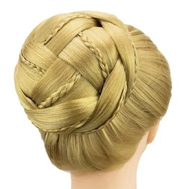 Imagem de IMISSU Capa de cabelo chignon trançada tamanho grande rosquinha apliques de cabelo scrunchie coque peruca updo (M2 Loira Cinza)