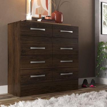 Imagem de Cômoda Roupeiro Grande 8 Gavetas Imperatriz Cacau