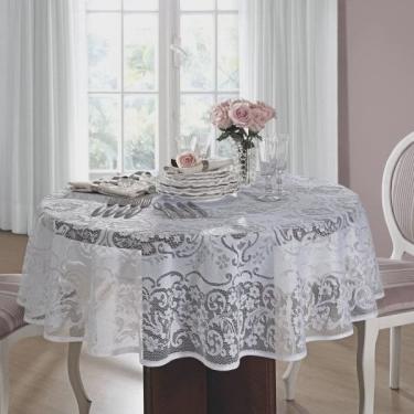 Imagem de Toalha de Mesa de Crochê 160cmx160cm Rosas Lepper Branco