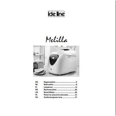 Imagem de Manual de instruções para máquina de pão Ide Line Melissa Manual de instruções (modelo: 743-065) Reimpressão