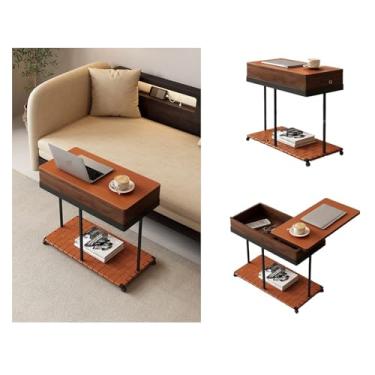 Imagem de WAOCEO Mesas de canto simples sofá lateral várias, canto móvel vários, mesa de cabeceira, sala de estar, mesa de chá, mesa lateral de armário de quarto, mesa lateral