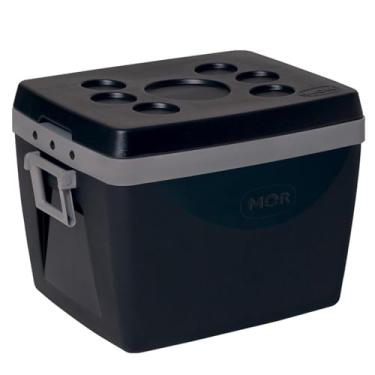 Imagem de Caixa Térmica Cooler 75 Litros Com Alça Porta Copos Bebidas Alimentos Preta - Mor