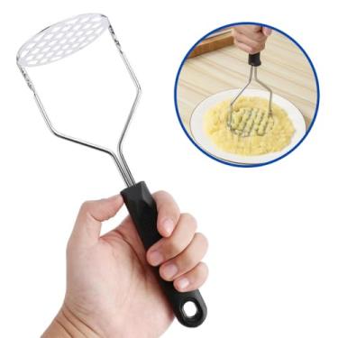 Imagem de Amassador Espremedor Manual De Batatas Inox Grande Fácil Manuseio