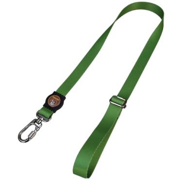 Imagem de Guia Para Cachorro com 2 Metros Com Mosquetão Trava e Rosca Resistente Para Passeios (Verde, M guia 2 metros fita 20 mm)