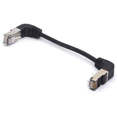 Imagem de Cabo Ethernet RJ45 Angle, CAT6 Cat5e LAN cabo de remendo descendente para comutador, roteador, modem, painel, PC